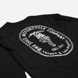 BSMC Cafe Bars Long Sleeve Motorcycle Graphic T-Shirt - Black