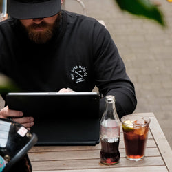 BSMC Cafe Bars Long Sleeve Motorcycle Graphic T-Shirt - Black