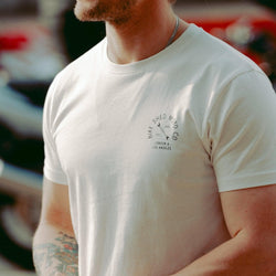 BSMC Drop Bars Graphic Motorcycle T Shirt - White