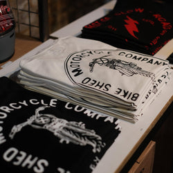 BSMC Drop Bars Graphic Motorcycle T Shirt - White