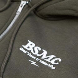 Green Bike Shed Motorcycle Co. Good Times Hooded Sweatshirt - front detail