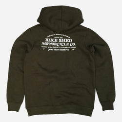 Green Bike Shed Motorcycle Co. Good Times Hooded Sweatshirt - back