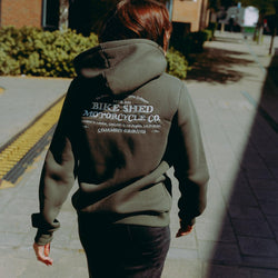 Green Bike Shed Motorcycle Co. Good Times Hooded Sweatshirt - back