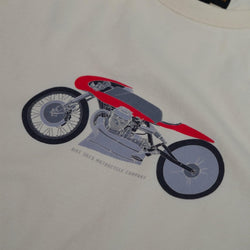 BSMC Guzzi Motorcycle ESTD. T-Shirt - Cream - front detail