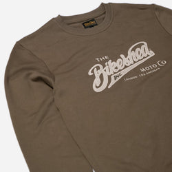 BSMC Moto Co Logo Appliqué Sweatshirt - Khaki