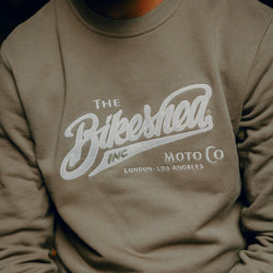 BSMC Moto Co Logo Appliqué Sweatshirt - Khaki