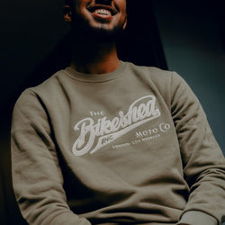 BSMC Moto Co Logo Appliqué Sweatshirt - Khaki