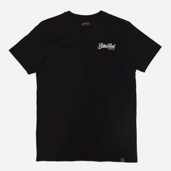 Black pennant chest motorcycle logo T-Shirt - front