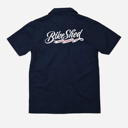 BSMC Embroidered Pennant Logo Motorcycle Shirt - Navy