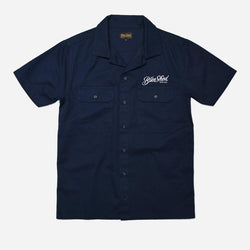 BSMC Embroidered Pennant Logo Motorcycle Shirt - Navy