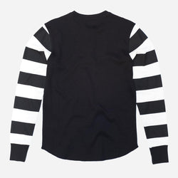 Long Sleeve Waffle Motorcycle Shirt - Black/Cream