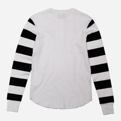 Rocker Long Sleeve Motorcycle Waffle Shirt - Cream/Black