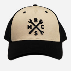 BSMC Spanners Logo Motorcycle Cap - Cream/Black