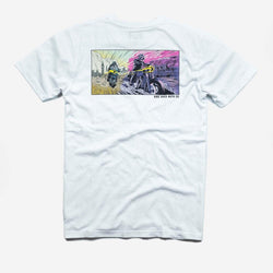 BSMC Motorcycle Mural Graphic T Shirt - White