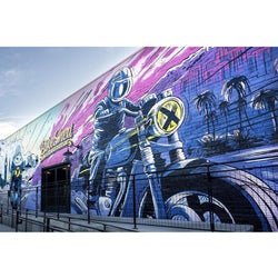 BSMC Motorcycle Mural Graphic T Shirt - White