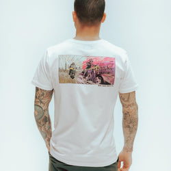 BSMC Motorcycle Mural Graphic T Shirt - White