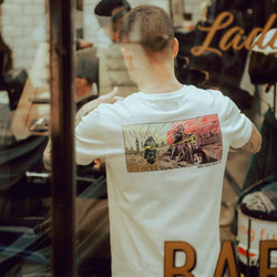 BSMC Motorcycle Mural Graphic T Shirt - White