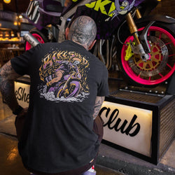 BSMC Speed Demon Graphic Motorcycle T-Shirt - Washed Black