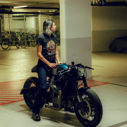 BSMC Women's Speed Demon Graphic Motorcycle T-Shirt - Washed Black