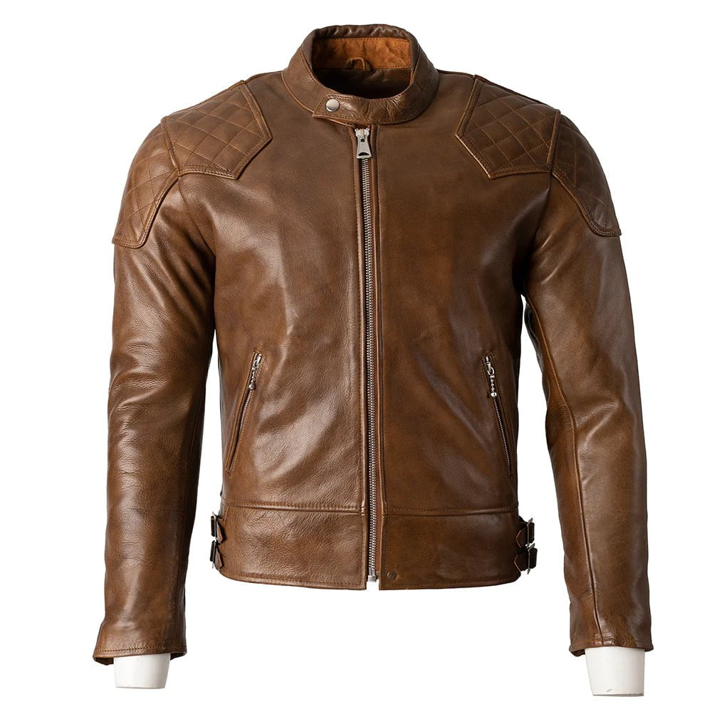 3P Retail Goldtop Goldtop - 76 Cafe Racer Jacket - Waxed Brown