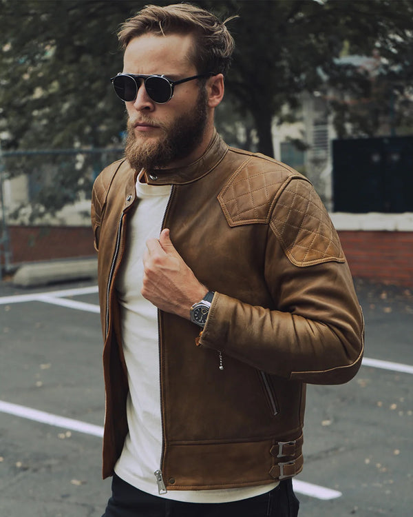 Goldtop 76 Cafe Racer Jacket - Waxed Brown