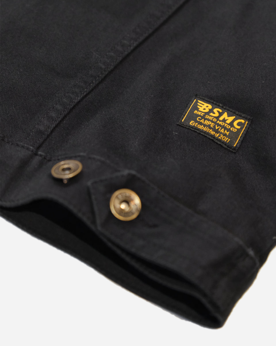 BSMC Denim Jacket - Cordura Black studio image rear label detail