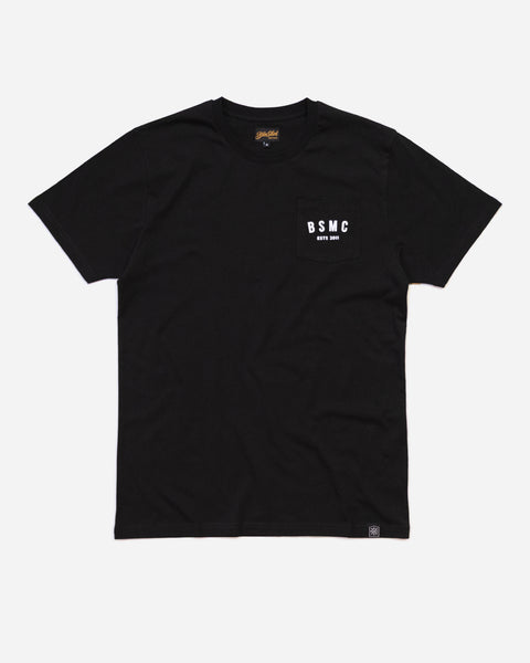 BSMC ESTD. Pocket T-Shirt - Black studio image front
