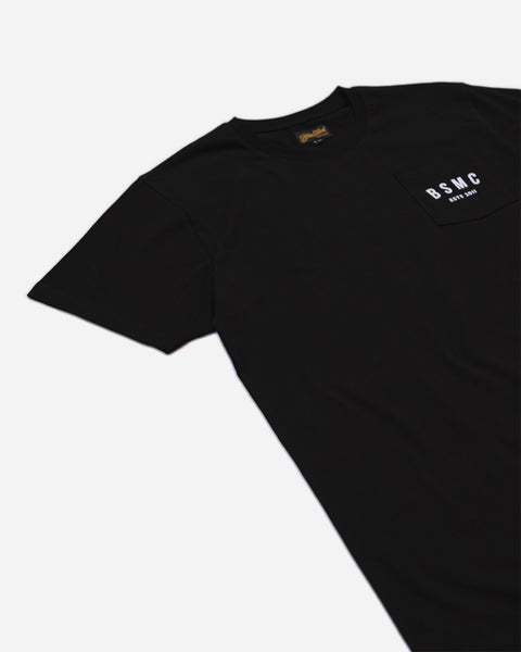 BSMC ESTD. Pocket T-Shirt - Black studio image side