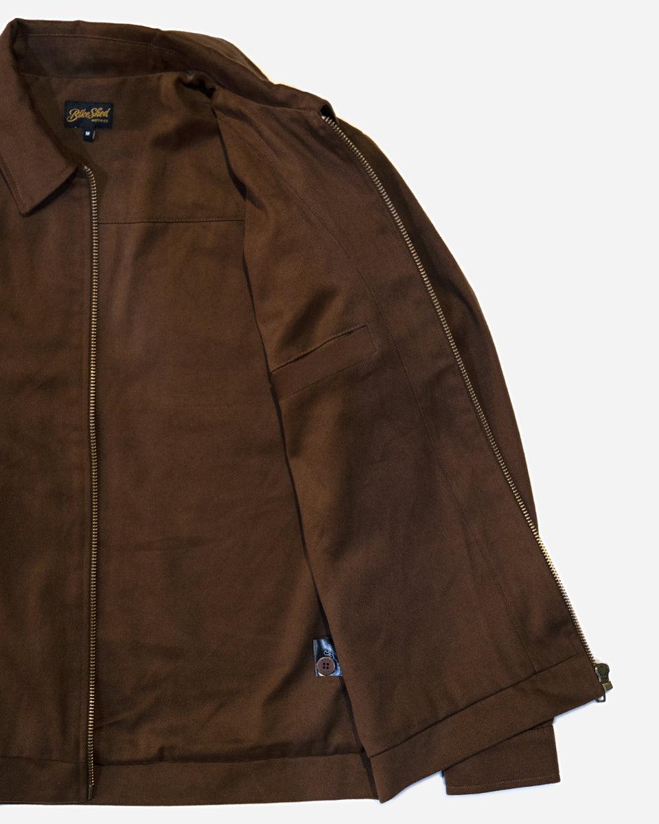 Brown Brown Twill Motorcycle jacket interior detail
