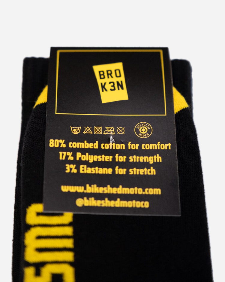 BSMC Retail Accessories BSMC BROK3N Socks - Black/Yellow