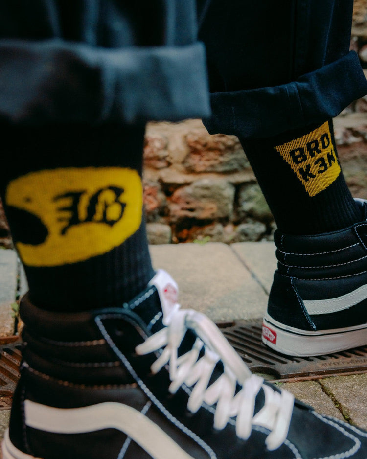 BSMC Retail Accessories BSMC BROK3N Socks - Black/Yellow