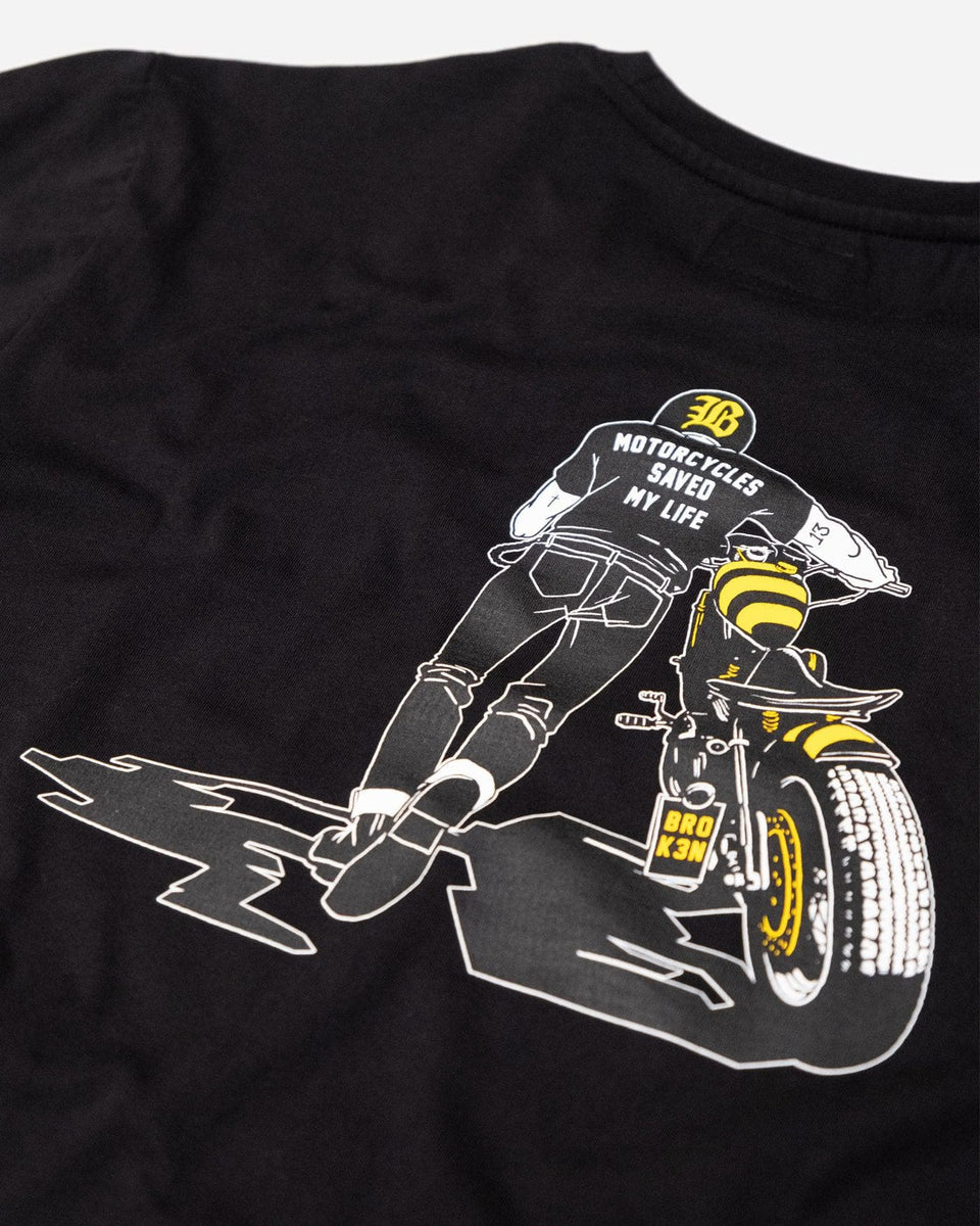 BSMC BROK3N Motorcycle Graphic T-Shirt - Black