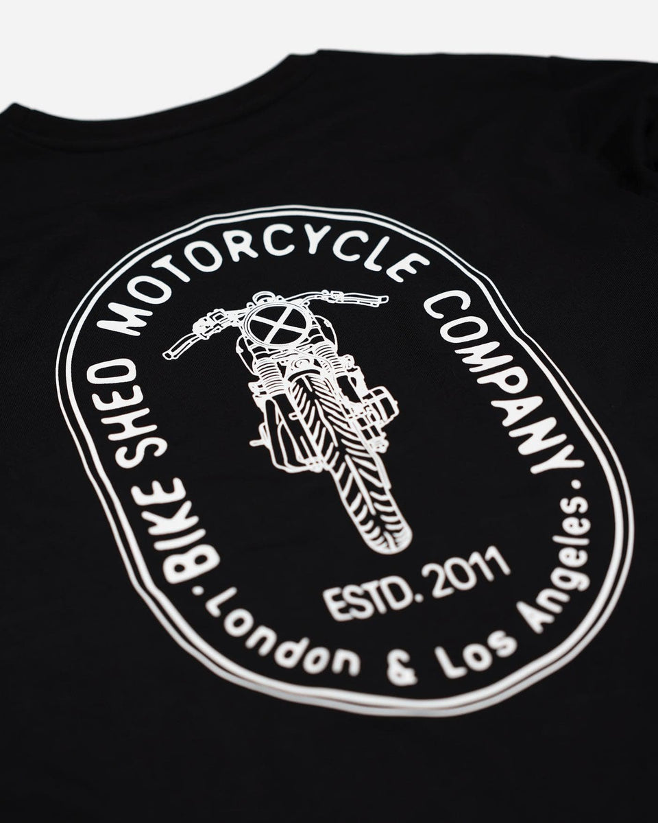 BSMC Cafe Bars Long Sleeve Motorcycle Graphic T-Shirt - Black