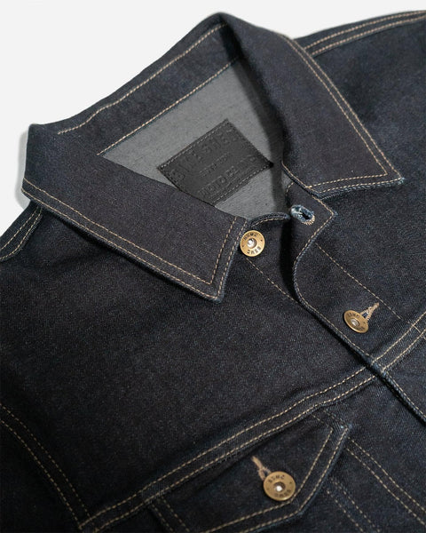 BSMC Motorcycle Denim Jacket - Cordura Indigo - collar detail