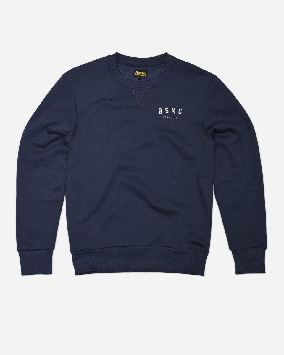 BSMC ESTD. Embroidered Logo Motorcycle Sweatshirt - Navy