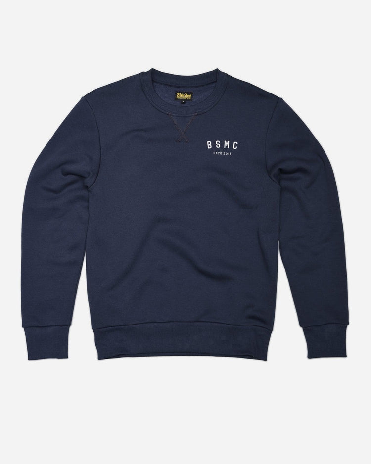 BSMC ESTD. Embroidered Sweatshirt Navy Bike Shed Motorcycle Club