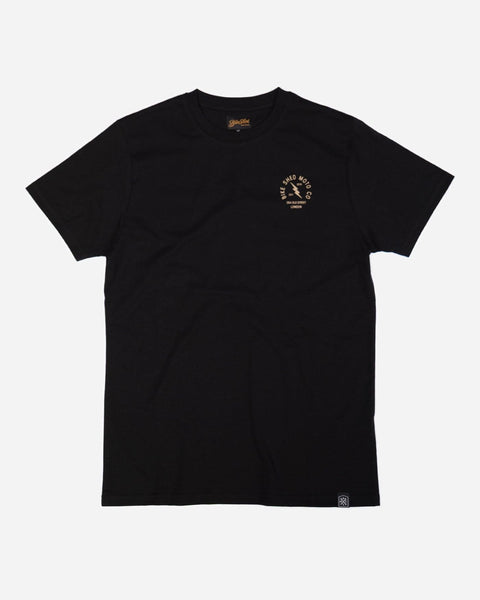 Black Motorcycle London Lightning T-Shirt - front