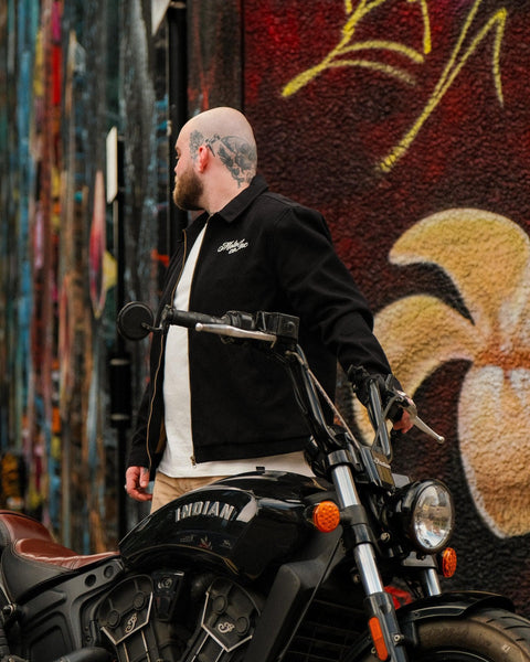  BSMC Shoreditch Logo Motorcycle Twill Jacket - Black
