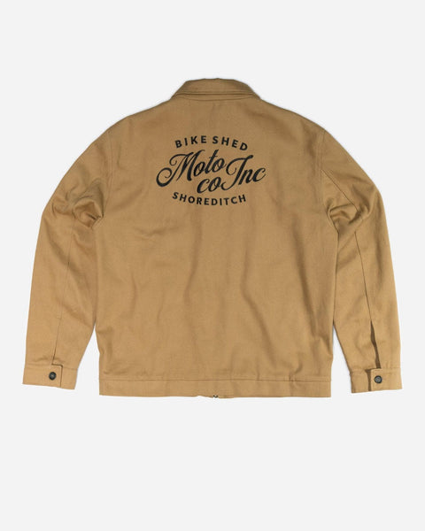 Shoreditch Twill Motorcycle Cotton Jacket Tan | Bike Shed Moto Co