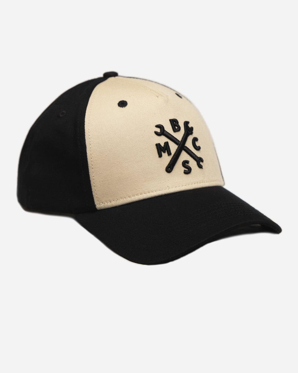 BSMC Spanners Logo Motorcycle Cap - Cream/Black