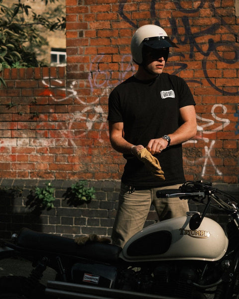 BSMC Throwback Logo Motorcycle Graphic T-Shirt - Black