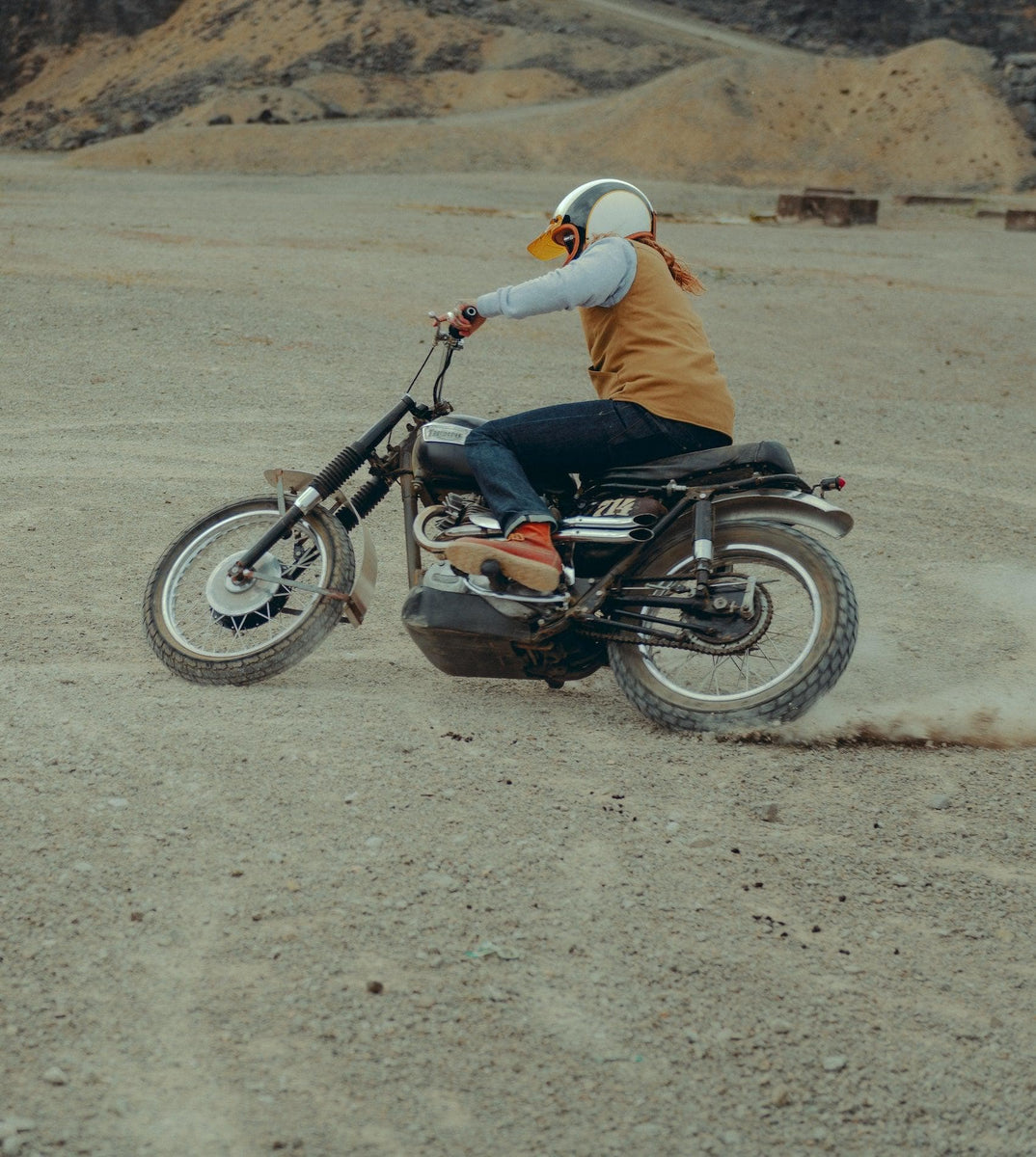 Cotton Motorcycle Utility Vest - Tan