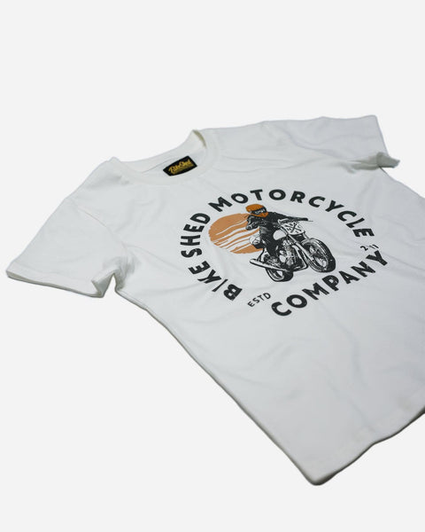 BSMC Women's Motorcycle Sunset Graphic T-Shirt - Off White