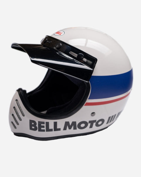 bell crash helmets sale uk BSMC x Bell Moto 3 Helmet White