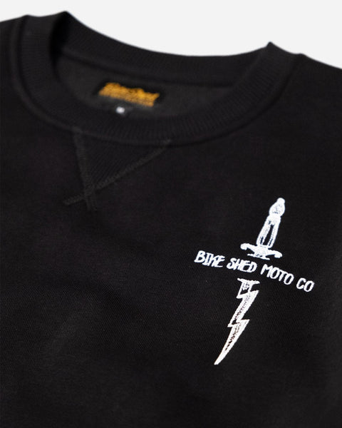 BSMC Zeus Embroidered Motorcycle Sweatshirt - Black