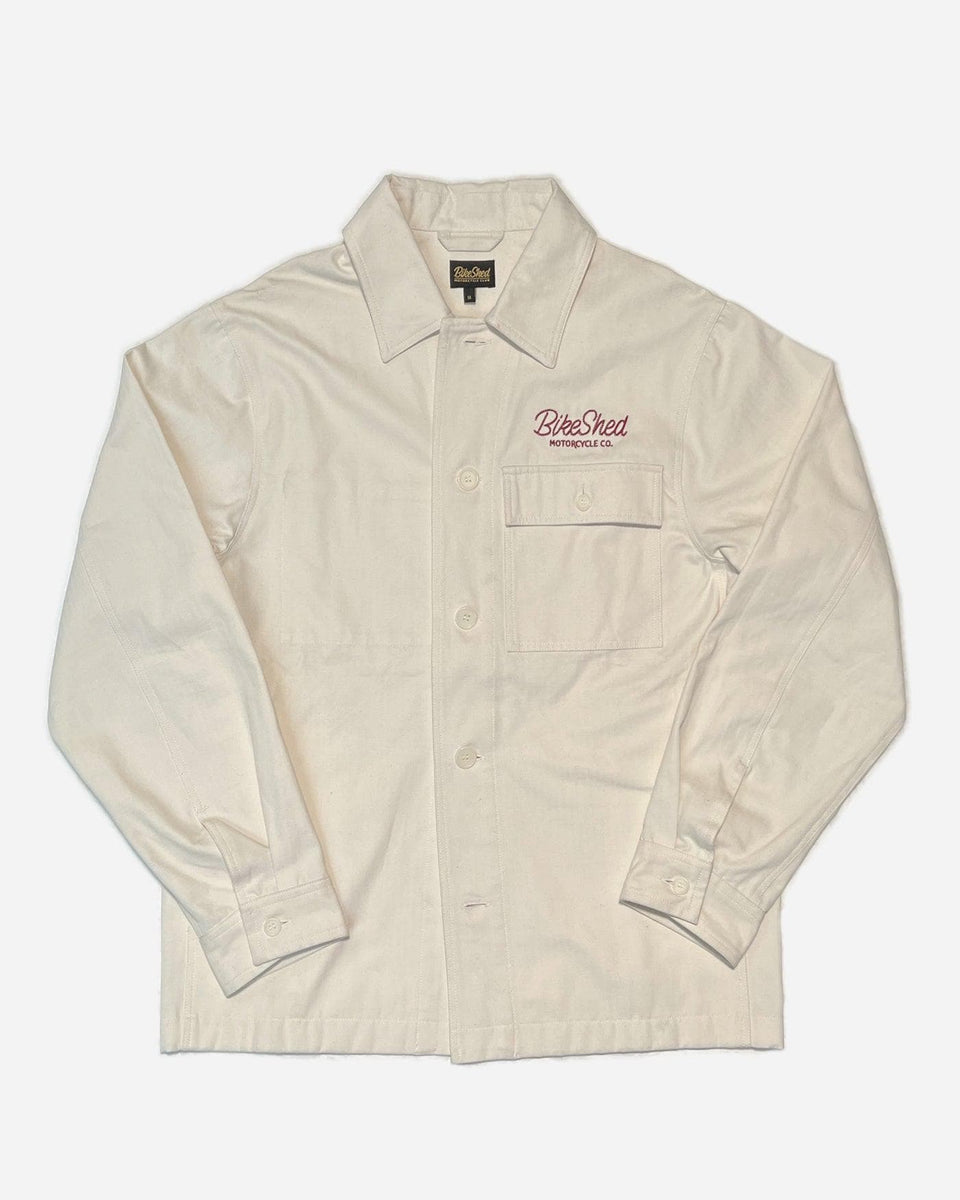 BSMC Chain Embroidery Motorcycle Chore Jacket - Ecru