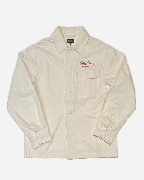 BSMC Chain Embroidery Motorcycle Chore Jacket - Ecru