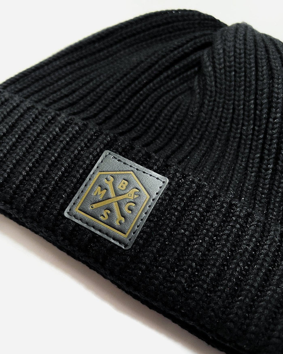 BSMC Motorcycle Crest Knit Beanie - Black