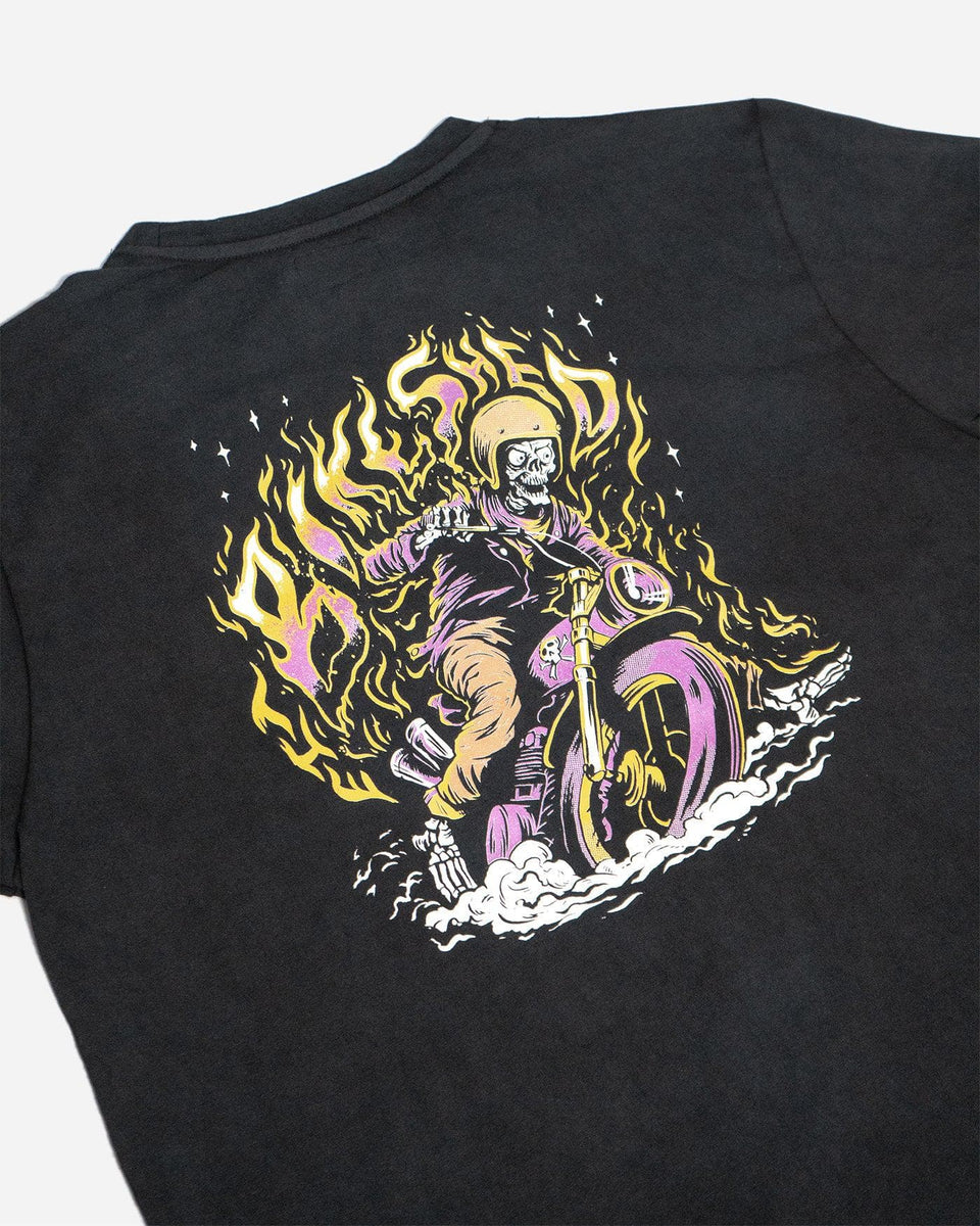BSMC Speed Demon Graphic Motorcycle T-Shirt - Washed Black