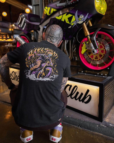 BSMC Speed Demon Graphic Motorcycle T-Shirt - Washed Black